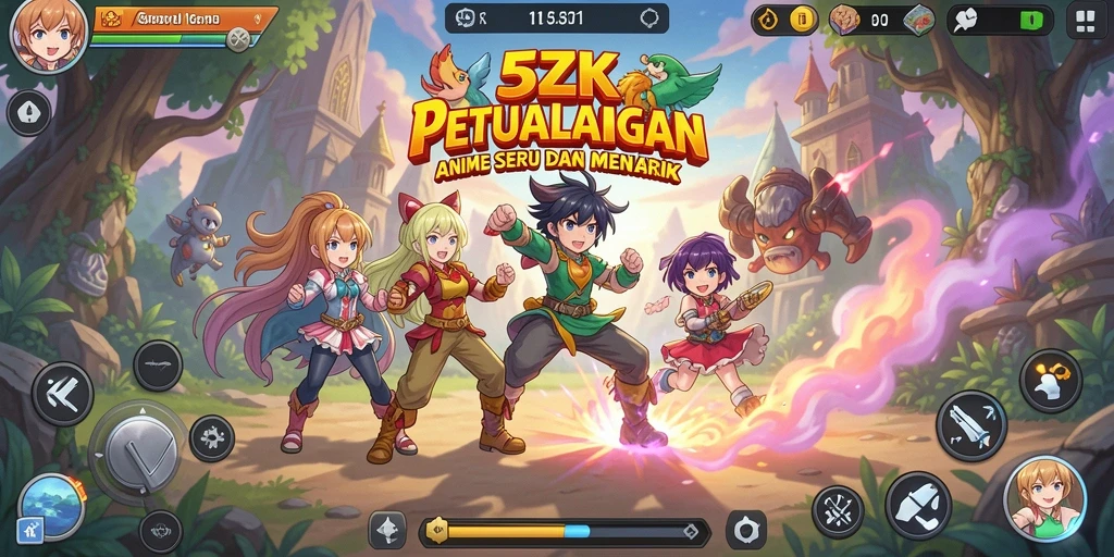 Screenshot gameplay 5ZK yang menampilkan pertarungan karakter menarik.