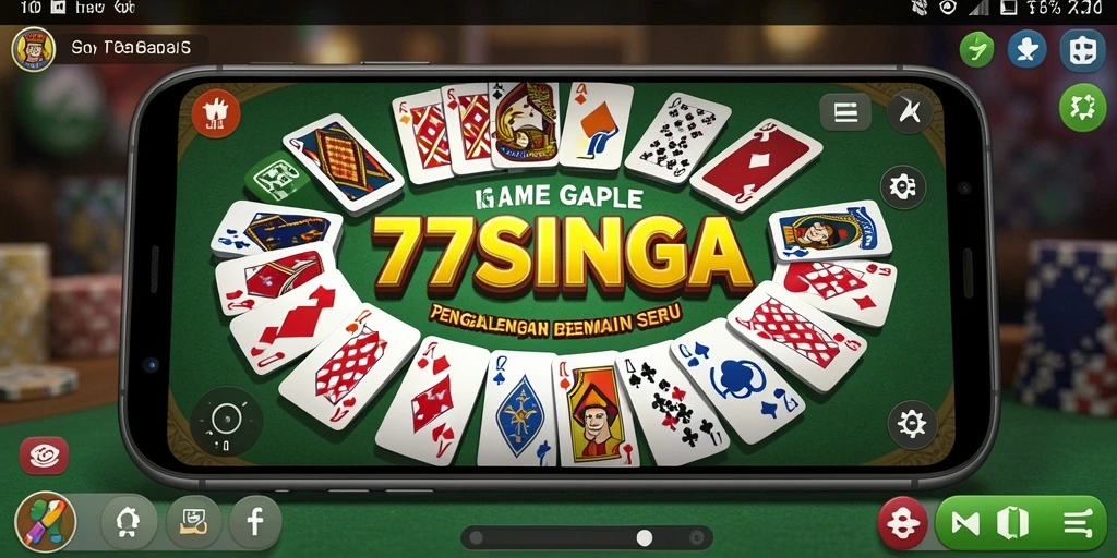 Screenshot gameplay seru dari 77SINGA yang menampilkan permainan Gaple.