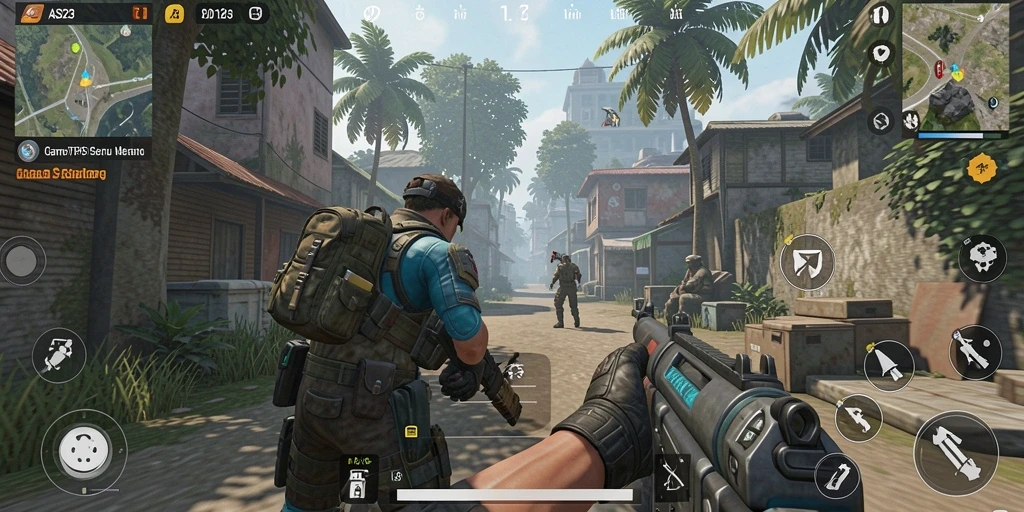 Tampilan gameplay seru dari ASD123 dalam aksi TPS.