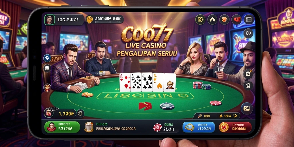 Screenshot gameplay Live Casino COO77 menampilkan dealer profesional dan suasana kasino nyata.
