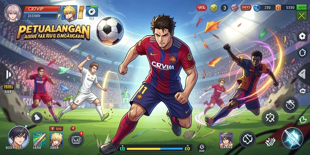 Screenshot gameplay menunjukkan aksi seru karakter Anime.