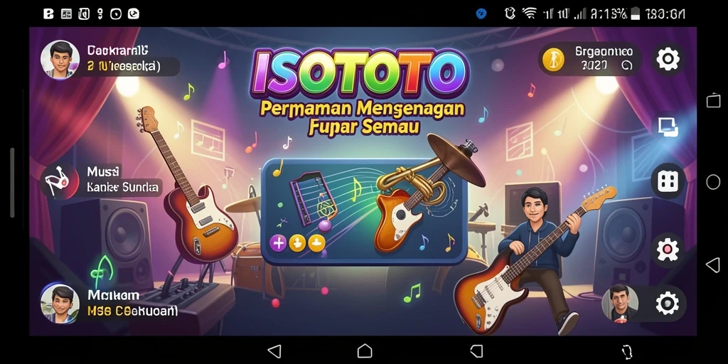 Tampilan menarik dari gameplay ISOTOTO dengan elemen musik yang interaktif.