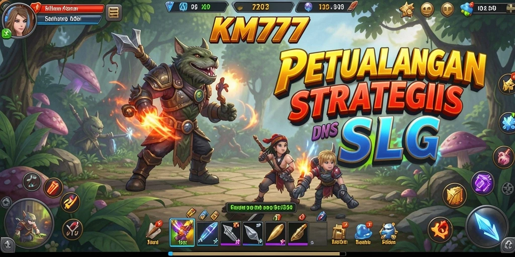 Screenshot gameplay KM777 yang menampilkan aksi strategis SLG.
