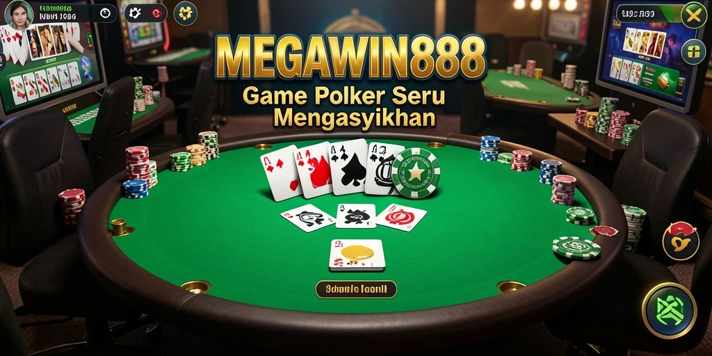 Tangkapan layar gameplay MEGAWIN888 menampilkan momen seru dalam permainan Poker.