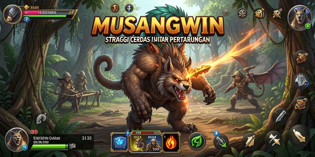 Tampilan gameplay strategi yang seru dan menantang di MUSANGWIN.