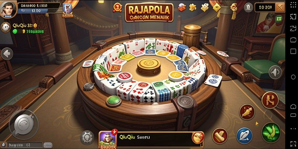 Screenshot gameplay RAJAPOLA menampilkan keseruan bermain QiuQiu.