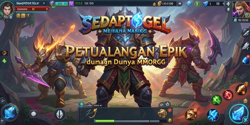 Tampilan gameplay SEDAPTOGEL yang menampilkan aksi epik dalam dunia MMORPG.
