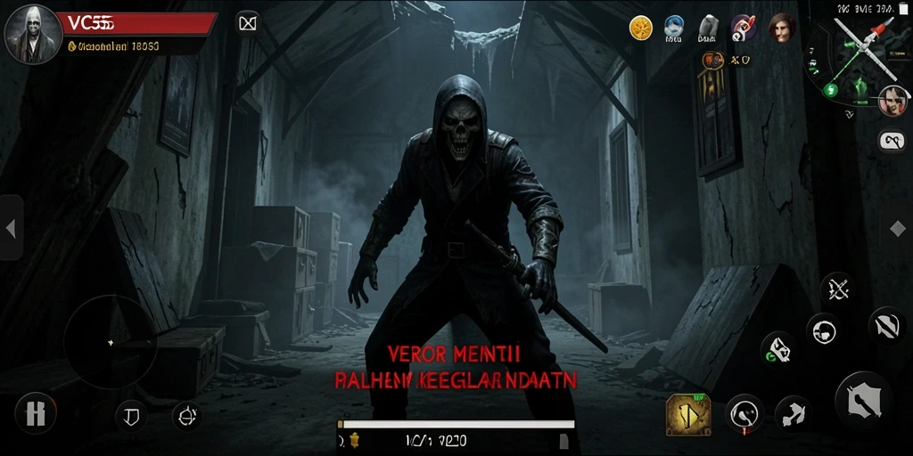Tangkapan layar gameplay VC55 menunjukkan suasana horor yang menegangkan dan mendebarkan.